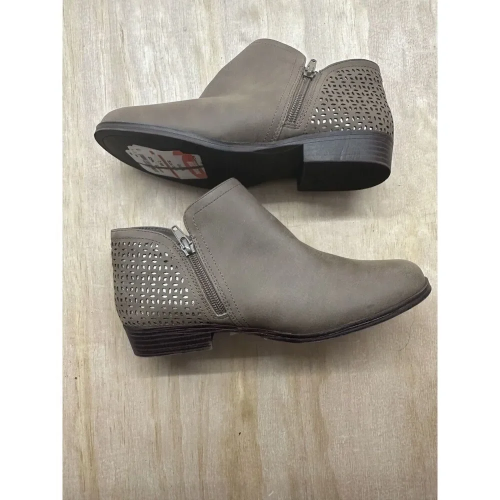 Mia Kids‎ Little/Big Girl's Gilli Ankle Boots Slip-On Shoes Cognac Sz 5